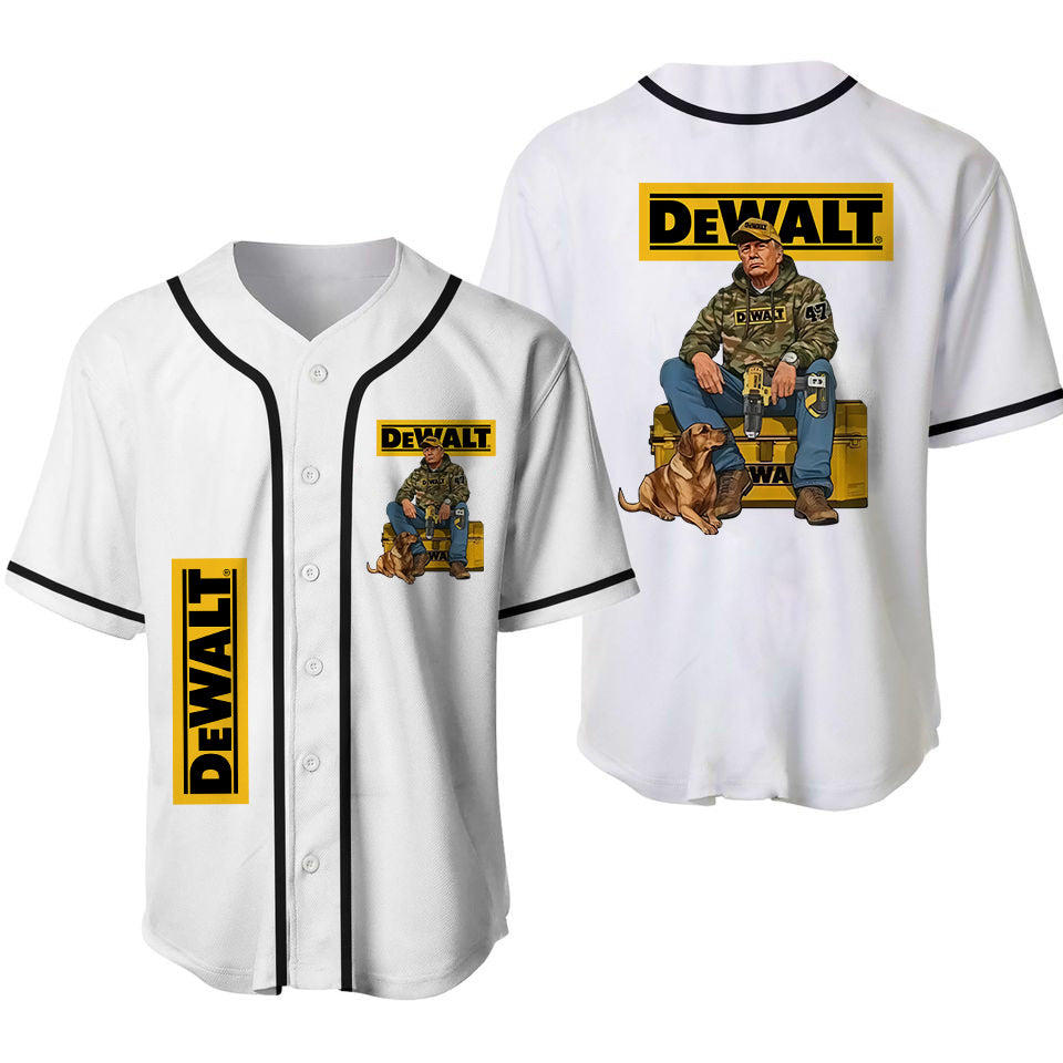 Dewalt and President Funny Baseball Jersey, Blue Collar Tools Baseball Shirt, Funny Gift for Him