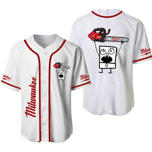 Milwaukee Doodlebob Baseball Jersey, Blue Collar Tools Baseball Shirt, Funny Gift for Him